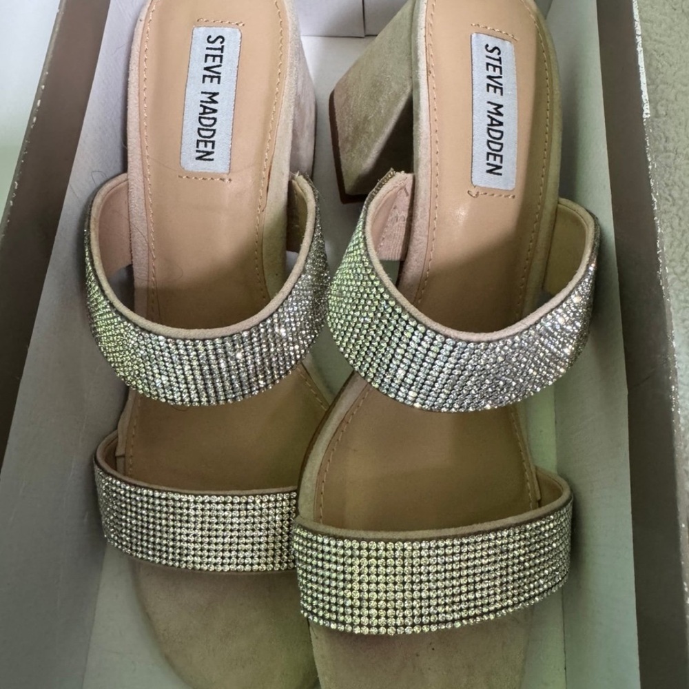 Steve Madden Silver Embellished Heels